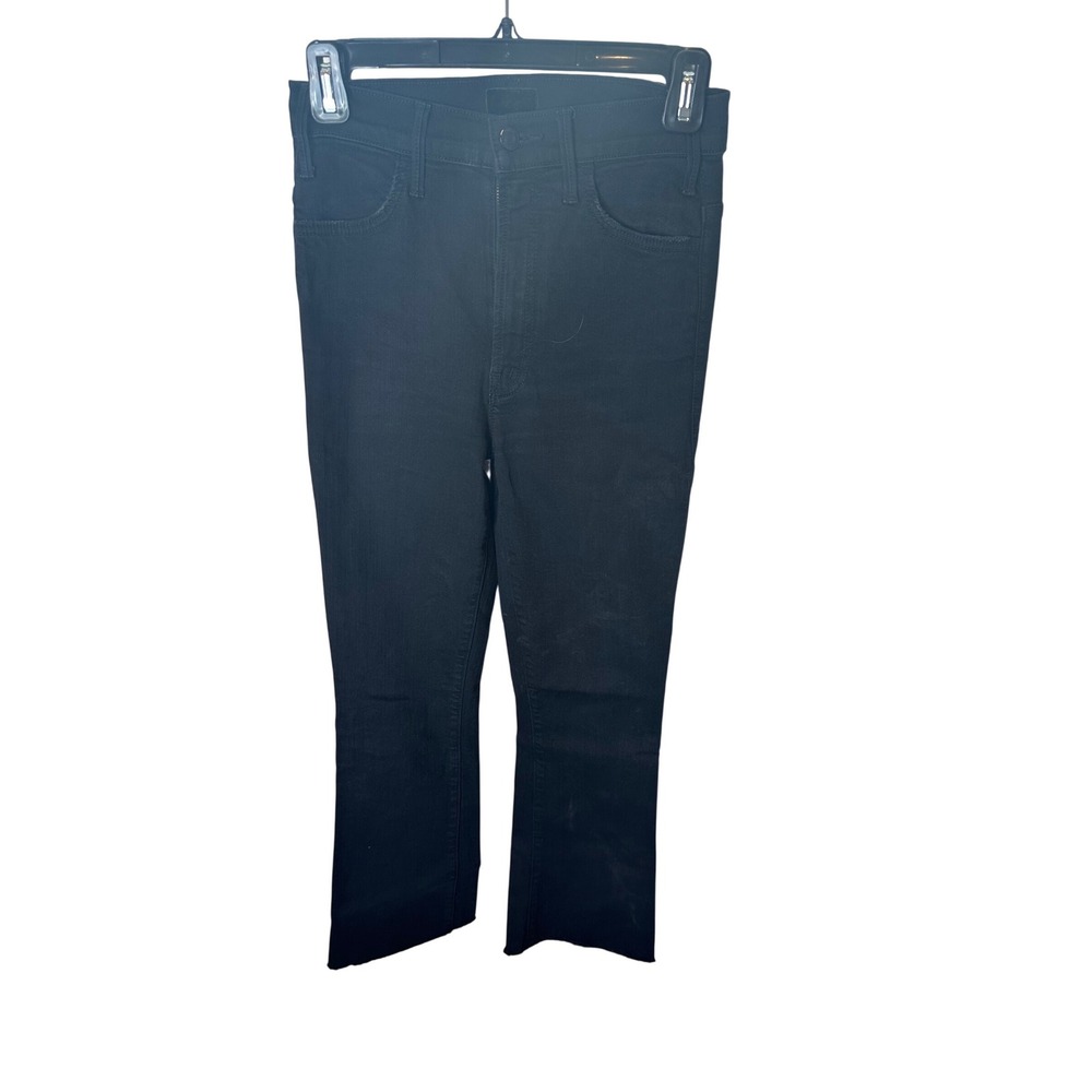 MOTHER Jeans Black High Rise Cropped Flare‎ Denim Women Size 24